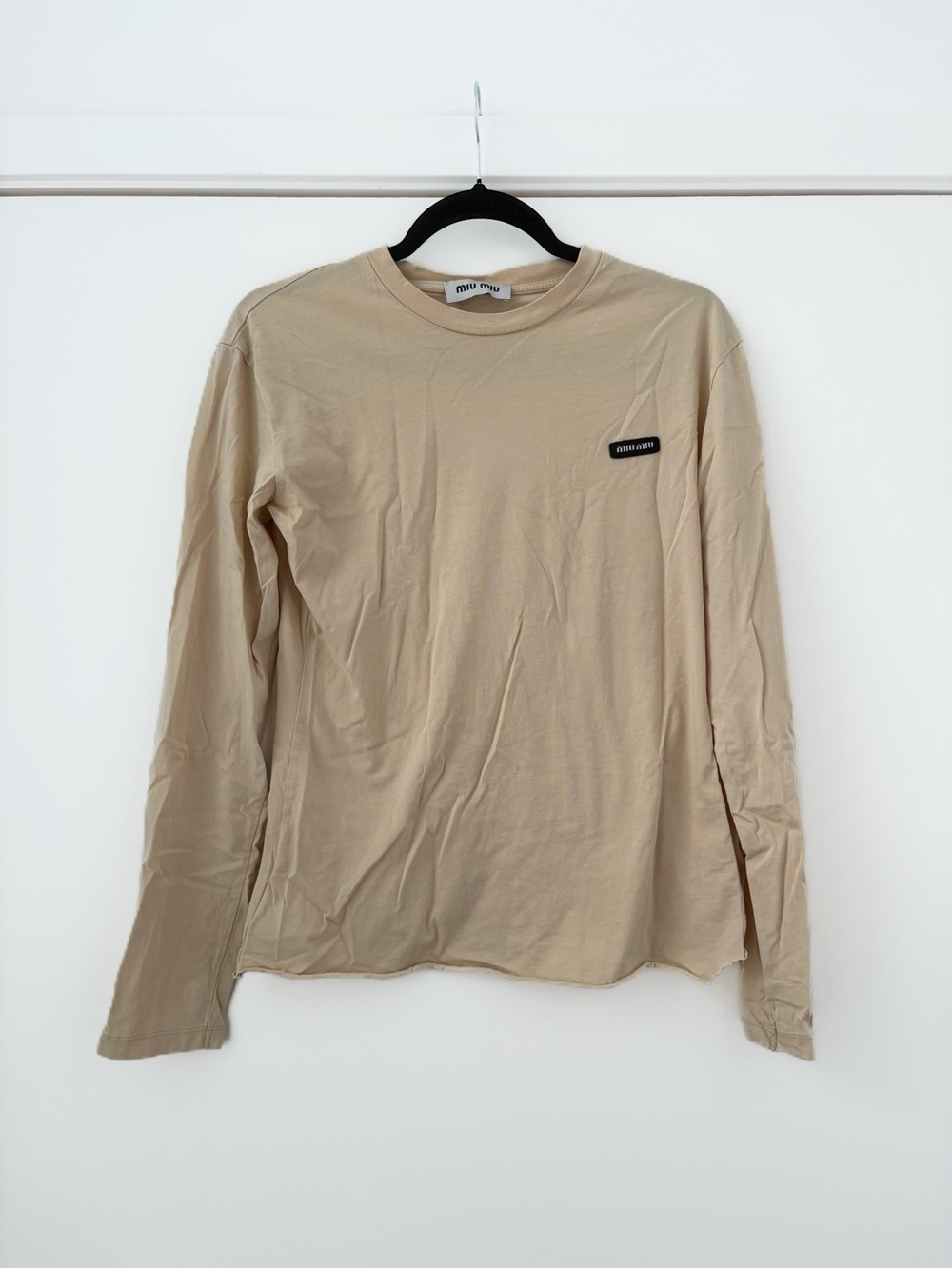 Authentic MIU MIU beige crew neck t shirt XS